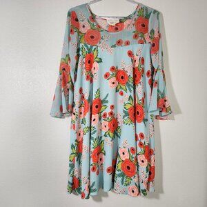 {Anthro} Paper Crown + Rifle Paper Co. Fluttered Blooms Swing Dress Oversized S
